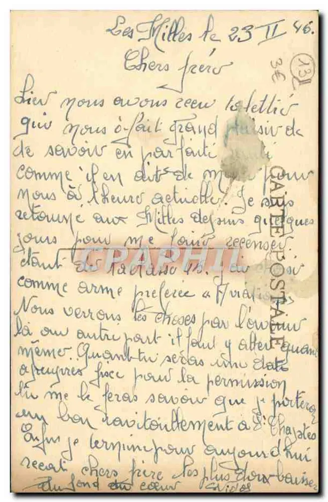 Aix-en-Provence — Fontäne der vier Delfine — unbekannter Verleger, Seriennummer nicht sichtbar - Rückseite