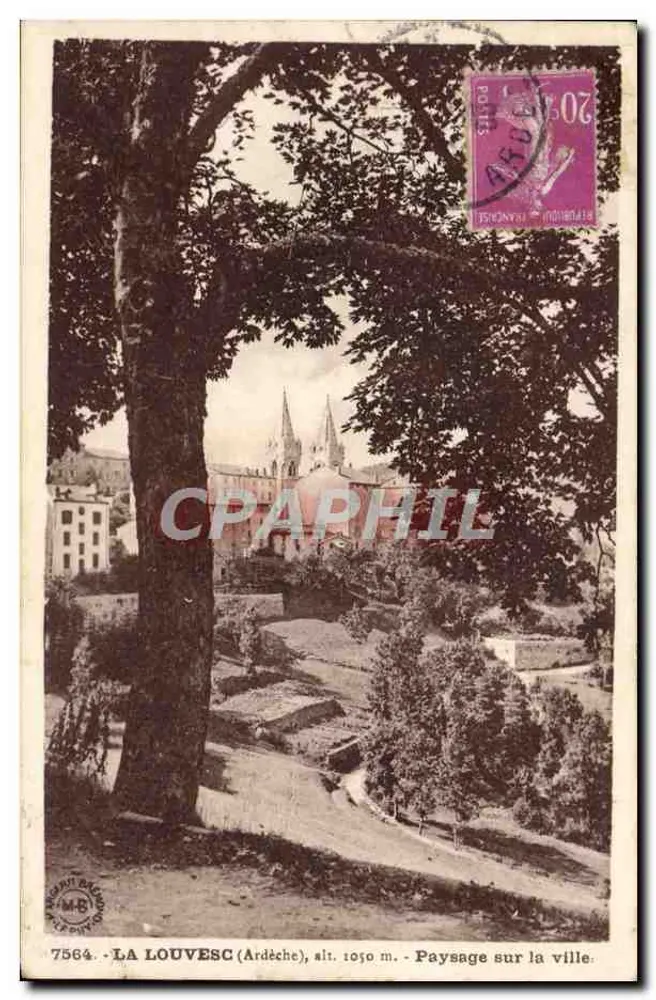 La Louvesc (Ardèche), H. 1050 m. — Aussicht über die Stadt — Éditions d'Art Margerit Brendond - Vorderseite