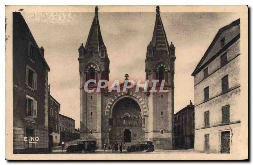 La Place Marrel und die Basilika Saint-Régis — La Louvière (Ardèche) — Künstlerische Ausgabe Margerit-Brémont - Vorderseite