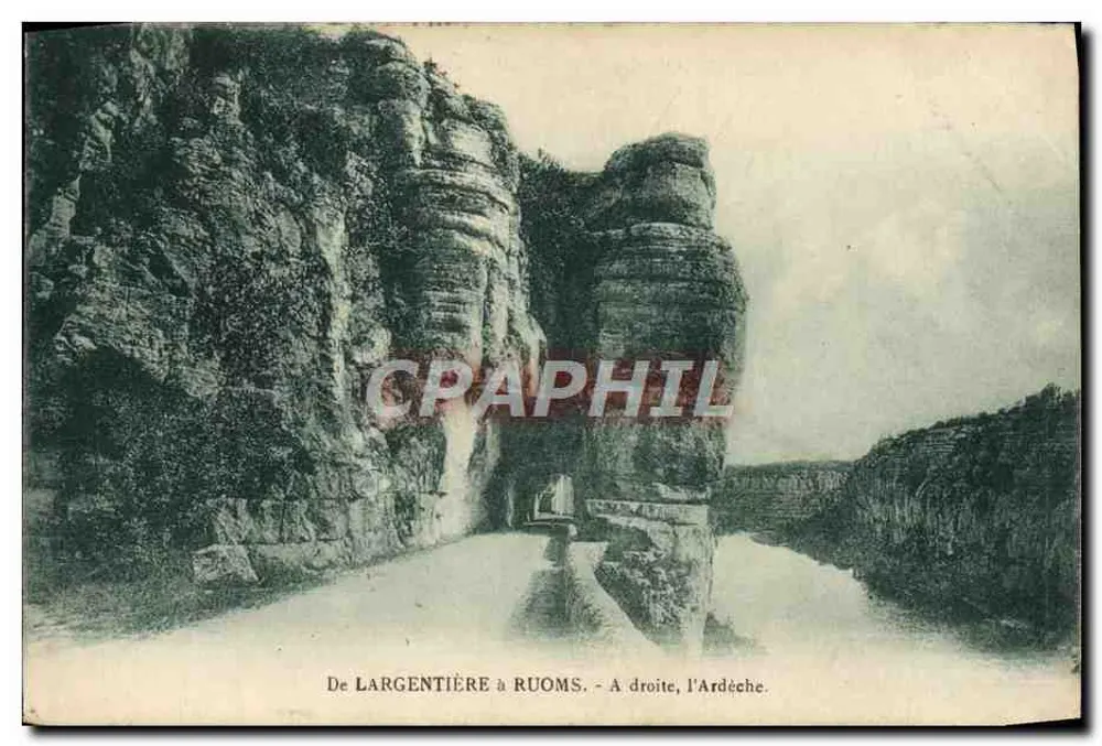 De Largentière a Ruoms - A destra, l'Ardèche - Recto