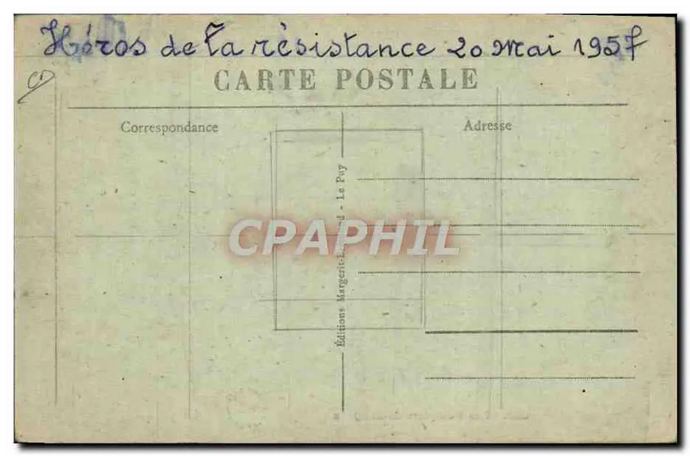 Los Bomberos de Saugues — 322 — Ediciones Margerit-Bremond, Le Puy - Reverso