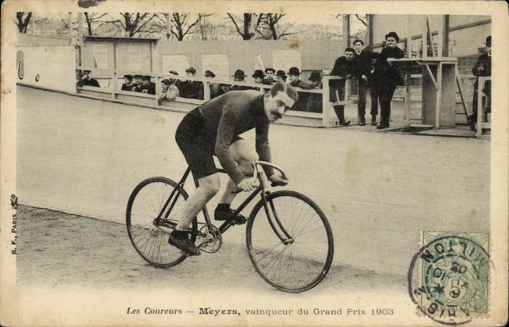 Die Rennfahrer — Meyers, Sieger des Grand Prix 1903 — B.F. Paris - Vorderseite