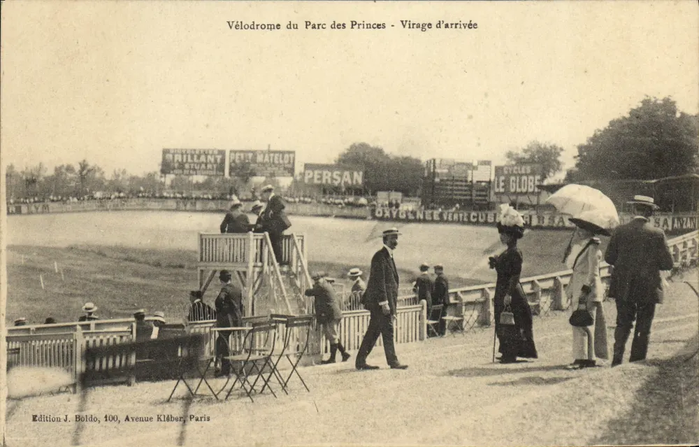 Velodrom des Parc des Princes - Kurve am Ziel — Edition J. Boldo, 100, Avenue Kléber, Paris - Vorderseite
