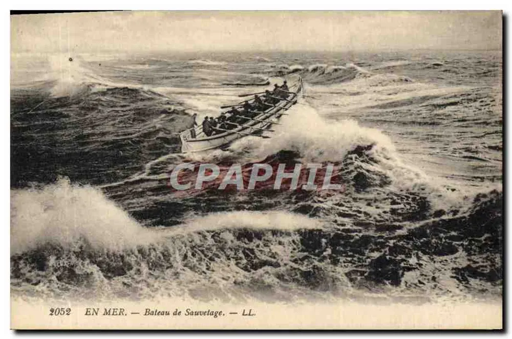 Auf See — Rettungsboot — LL. n°2052 - Vorderseite
