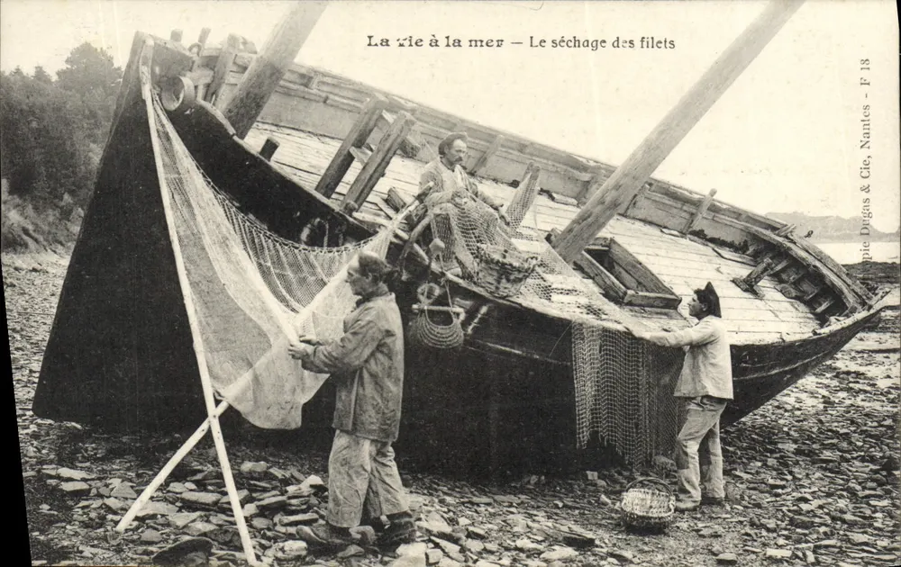 Das Leben am Meer — Das Trocknen der Netze — Cie Drigas & Cie, Nantes - F 18 - Vorderseite