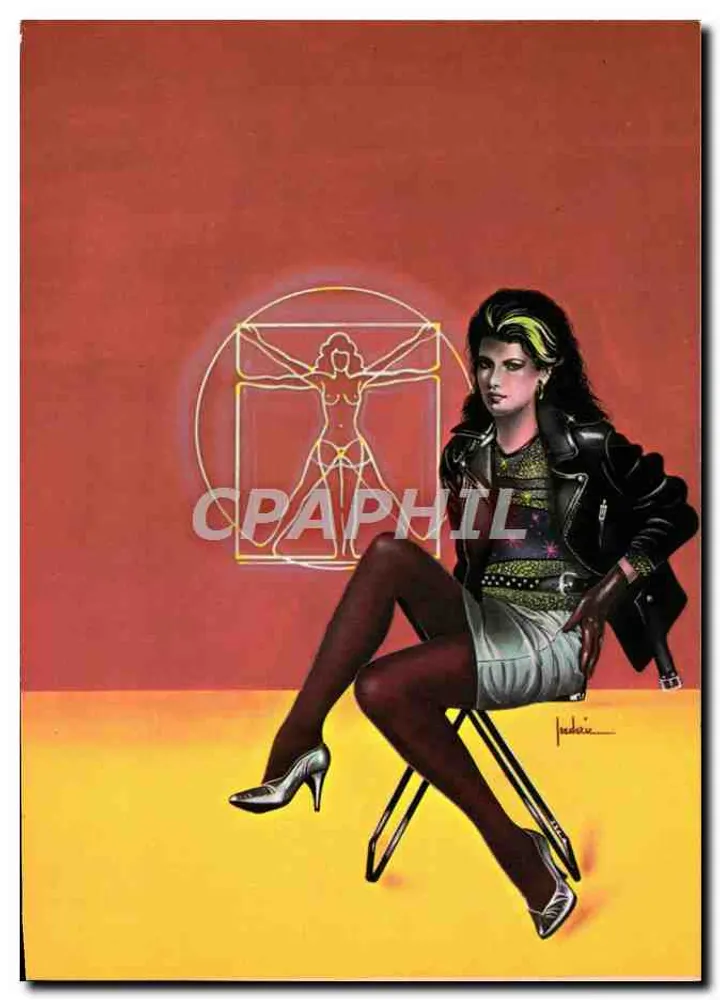 Mulher sentada — estilo pin-up com Vitruve — edição F. Nugaron - Frente