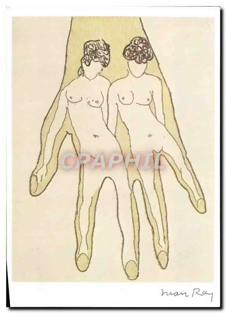 Dois nus em uma mão — gravura — Man Ray, edição Nouvelles Images, CP 272 - Frente