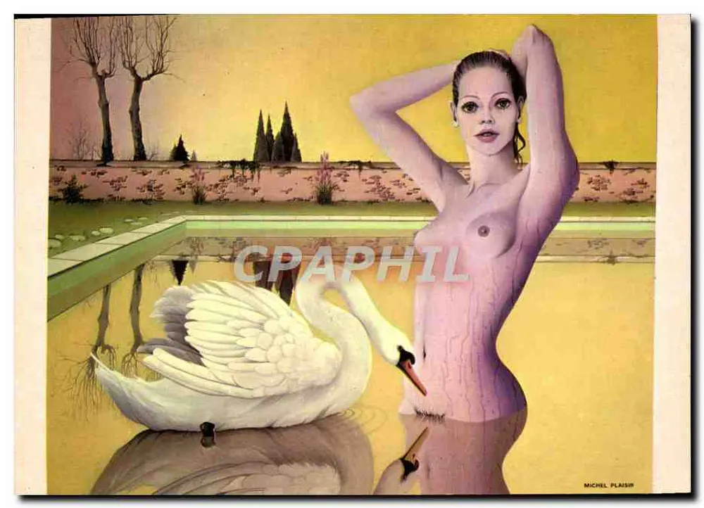 Mulher e cisne — cena de banho — Michel Plaisir - Frente