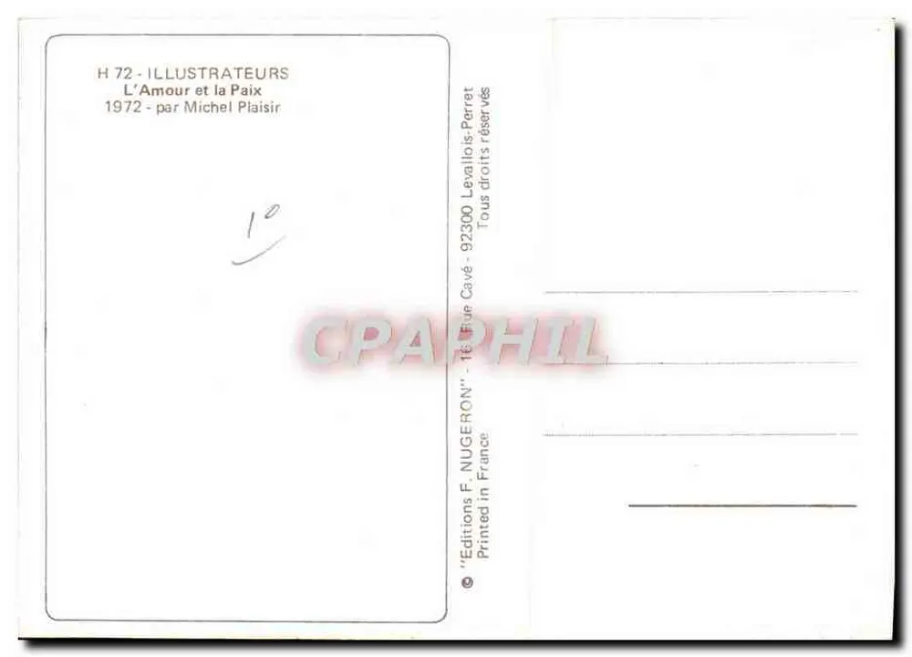 Nackte Frau neben einer Ziegelmauer mit Friedenssymbol — Editions F. Nugeron, 1972 - Rückseite