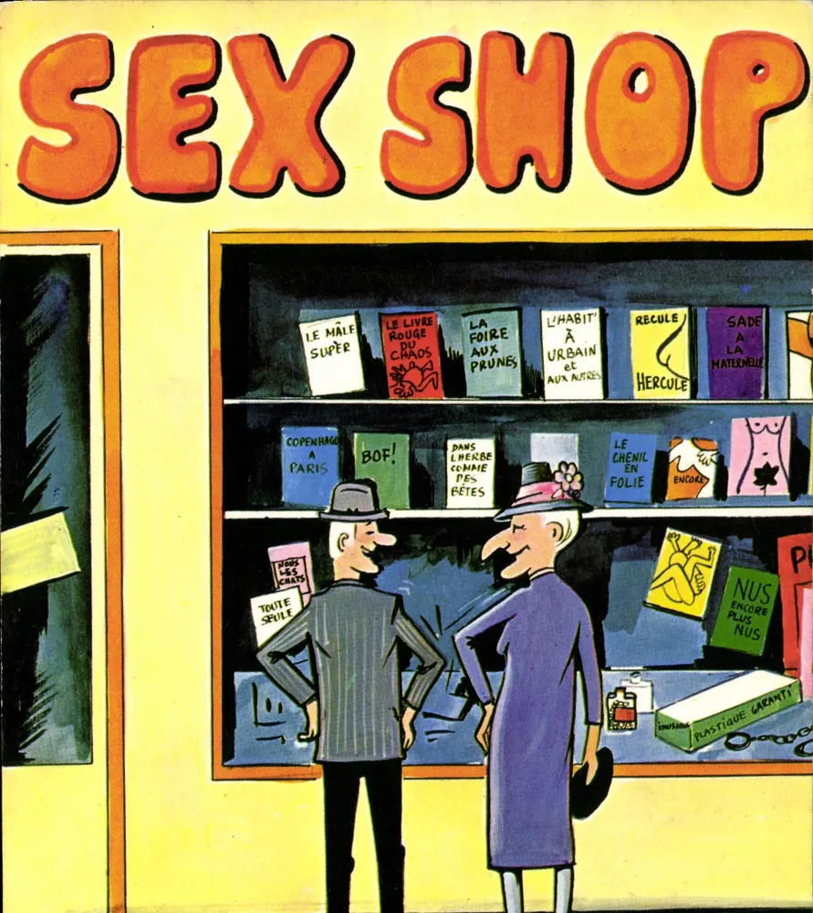 Sex Shop — Satirische Plakat — Zeichnung von R. Allouin, Serie QD.999.00.3.0006 - Vorderseite