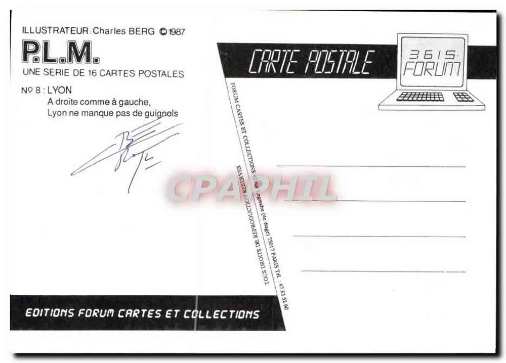 Lyon — PLM — Editions Forum Cartes et Collections, n°8 - Rückseite