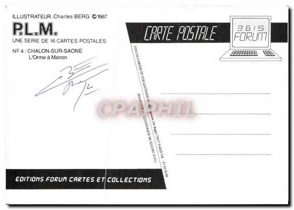 Chalon-sur-Saône — Der Baum von Manon — Forum Cartes et Collections, n°4 - Rückseite