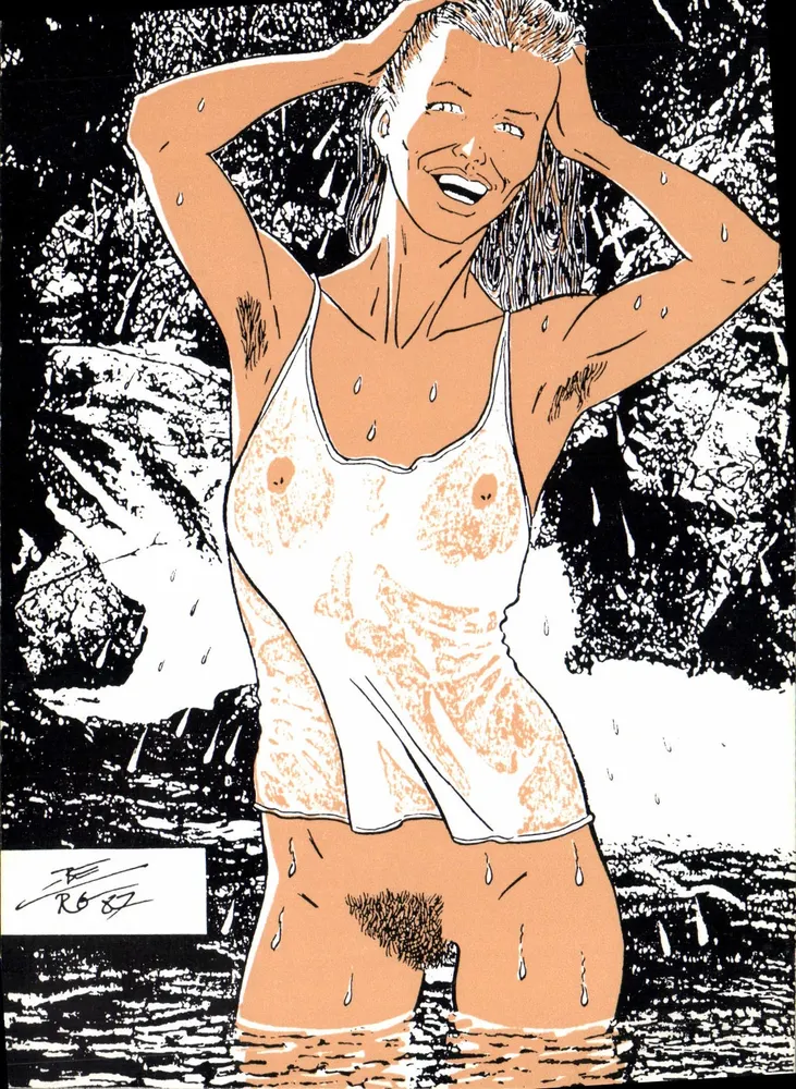 Mulher sob a chuva — desenho de Charles Berg — Cartes Postales et Collections, n° 117 - Frente