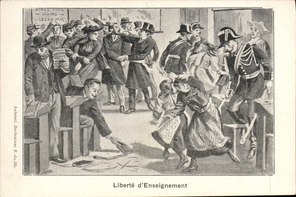 Libertad de Enseñanza — Afiche satírico — Aubanel, Barbantane-B.-d'Alb. - Anverso