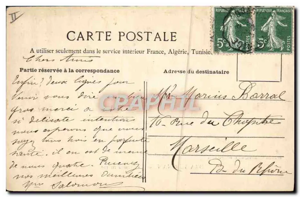 Draguignan — Ansicht der Gendarmerie — Giraud-Mamert, Verlag Draguignan - Rückseite