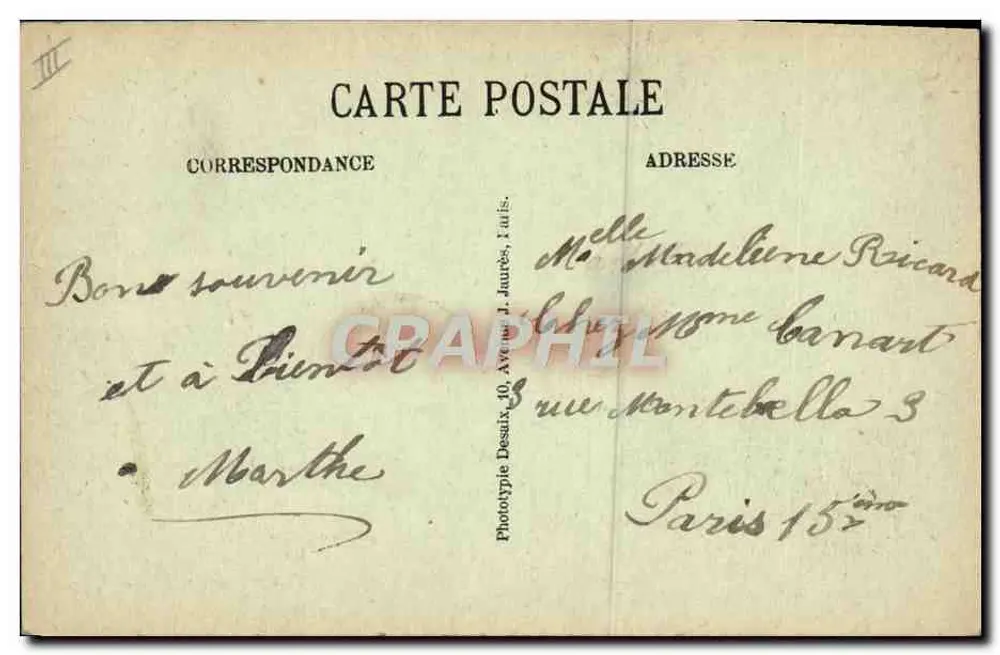 Plaisir — Die Gendarmerie — Phototyp Desaix - Rückseite