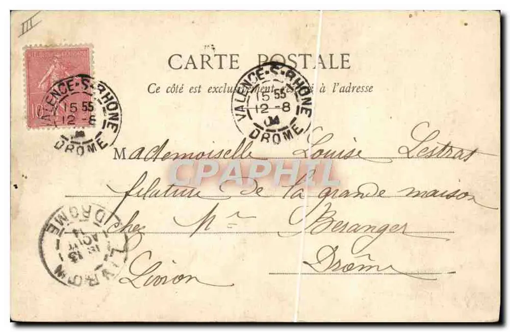 Valence - Die Gendarmerie — Lib. J. Grob, Verlag Valence, Nr. 16 - Rückseite