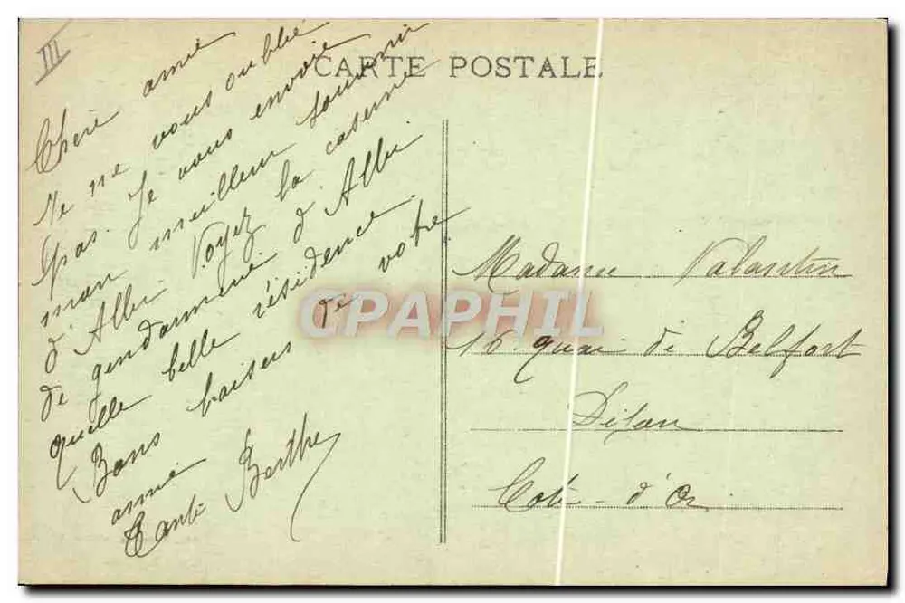 Albi - Kaserne der Gendarmerie — Verlag: Saint-Hauteville & Cie, Nr. 58 - Rückseite