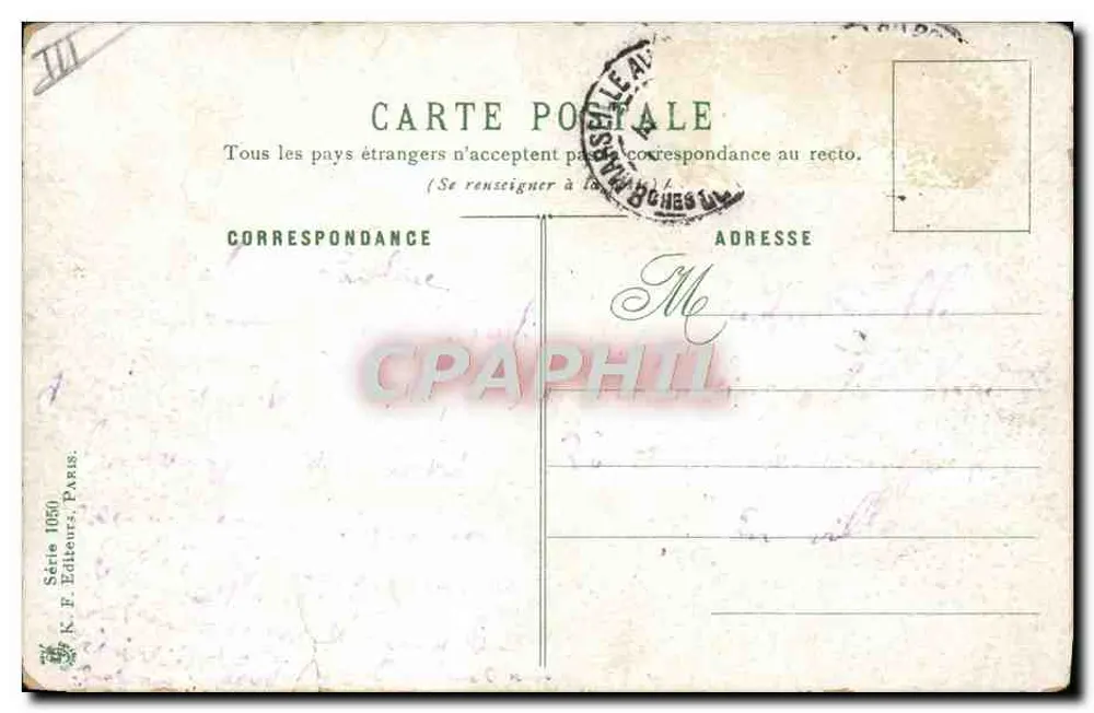 Pothuau — Croiseur Guirassé — K. F. Editeurs, Paris, Série 1050 - Verso