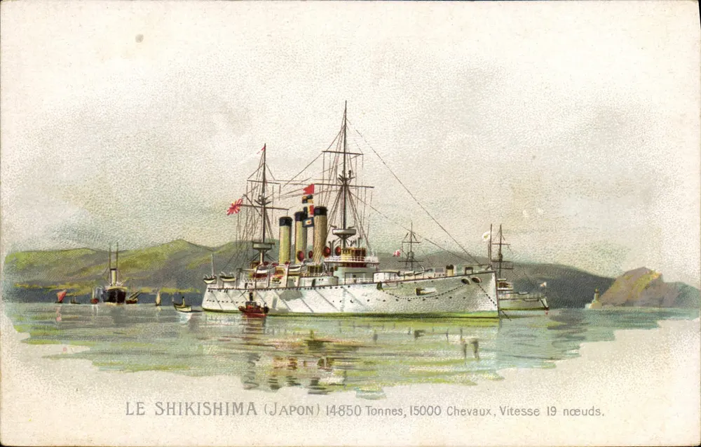 O Shikishima (Japão) — croqui naval - Frente