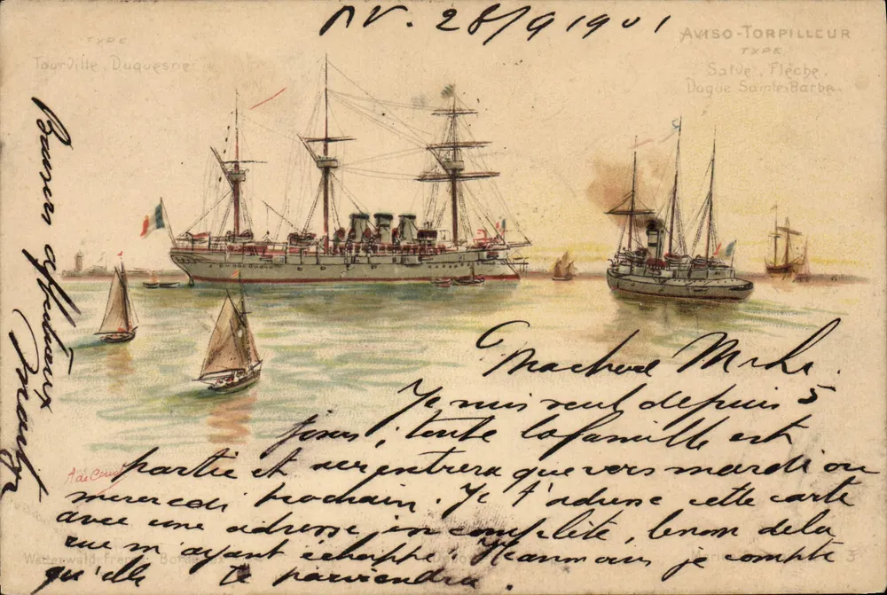 Statki wojenne — Aviso-Torpilleur 'Tourville' i 'Salve' — wydawca nieznany, nr 28741901 - Awers