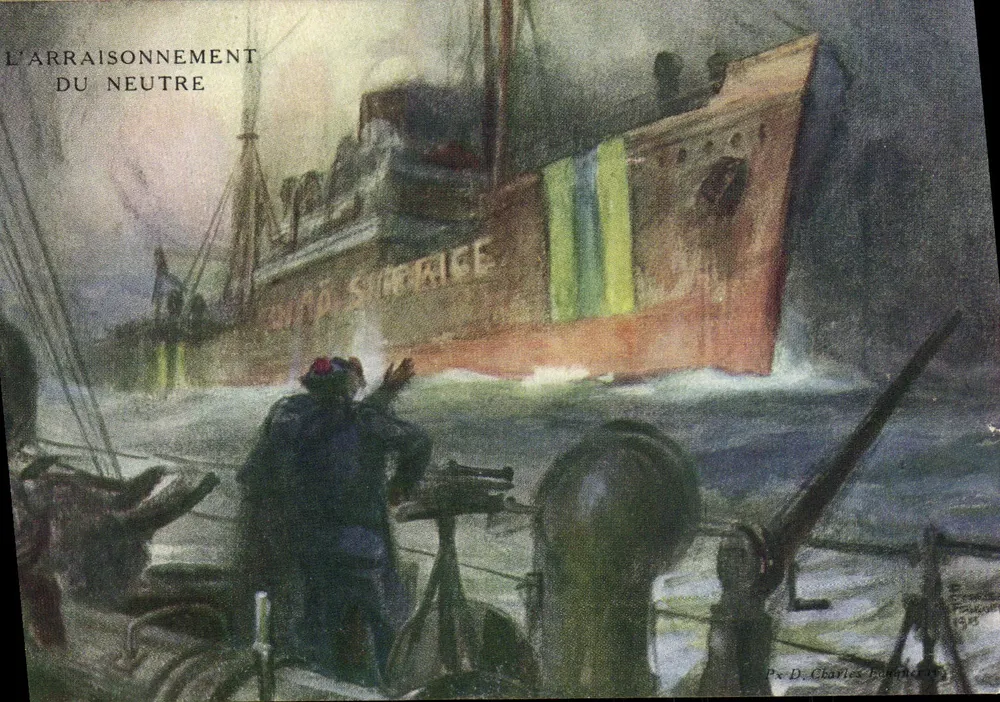 O ARRANHAMENTO DO NEUTRO — O navio 'Sud Suffice' — P. D. Charles, 1915 - Frente