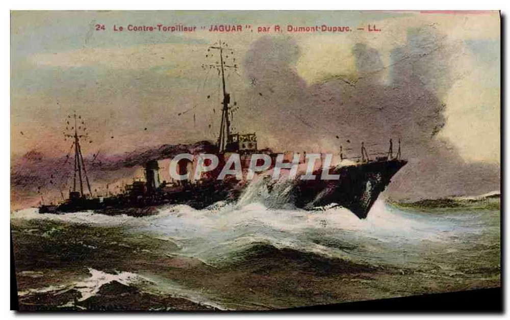 Der Torpedoboot "JAGUAR" — Gemälde von R. Dumont-Duparc — LL. n°24 - Vorderseite
