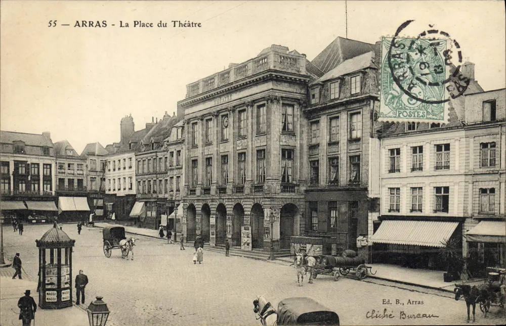 ARRAS - A Praça do Teatro — Ed. B., Arras, n° 55 - Frente
