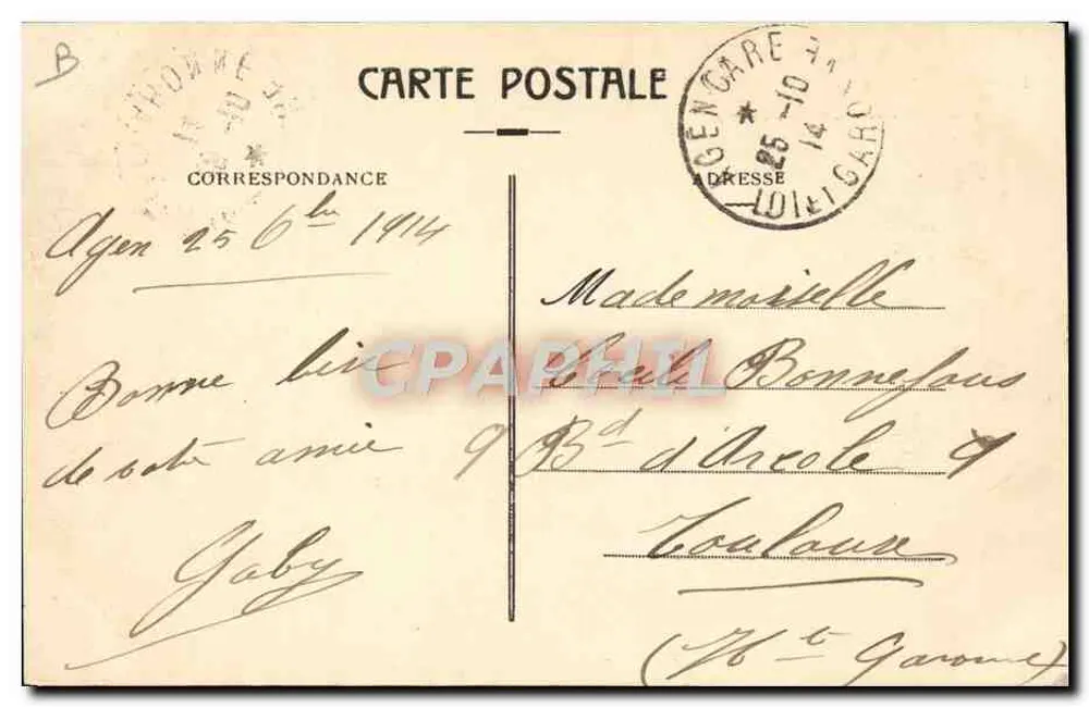 Agen - Teatro Ducourneau — inaugurado em 30 de abril de 1908 — Salão da Dépêche - Verso