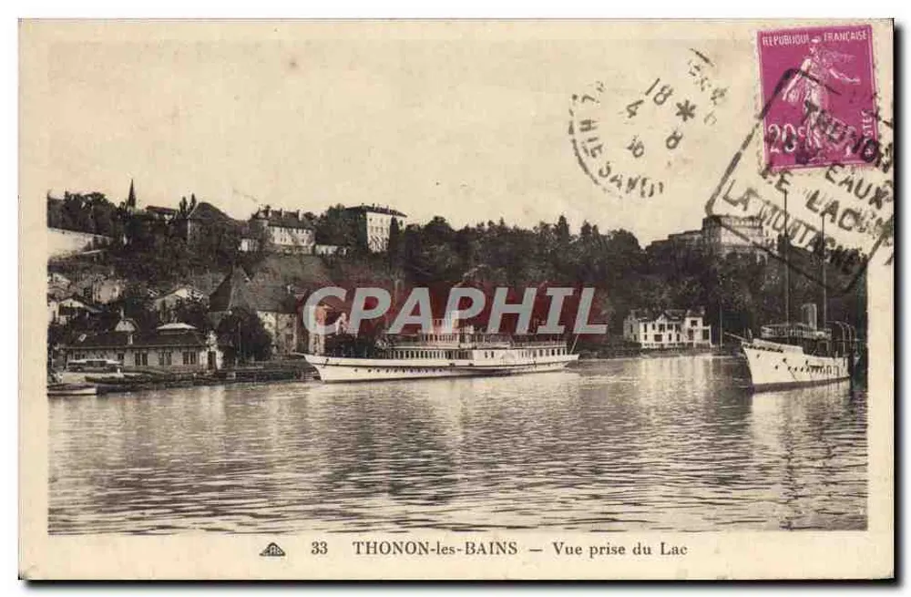 THONON-LES-BAINS — Ausblick vom See — Verlag Cliché des Arts Photomécaniques - Vorderseite