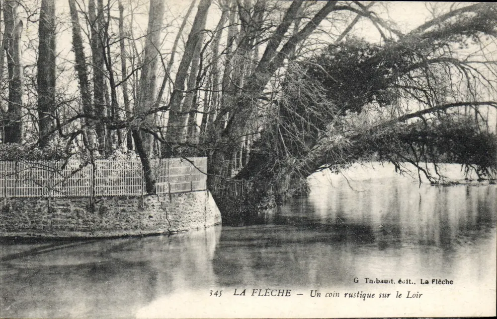 La Flèche — Een rustiek hoekje bij de Loir — G. Th. Baut. edit., La Flèche, n° 345 - Voorkant