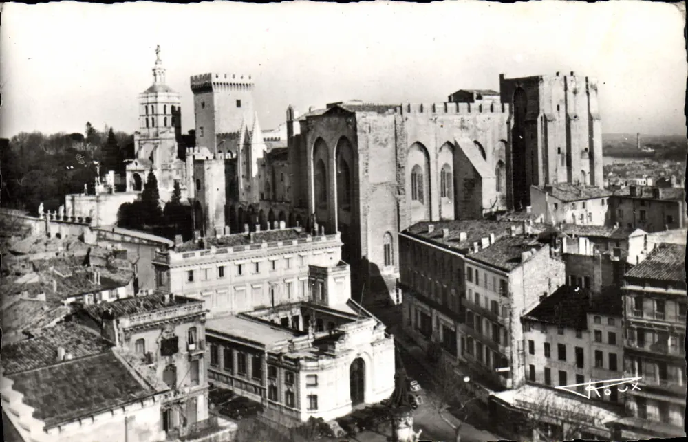 Avignon — Visão geral do Palácio dos Papas (século XIV) — Edição ROUX - Frente