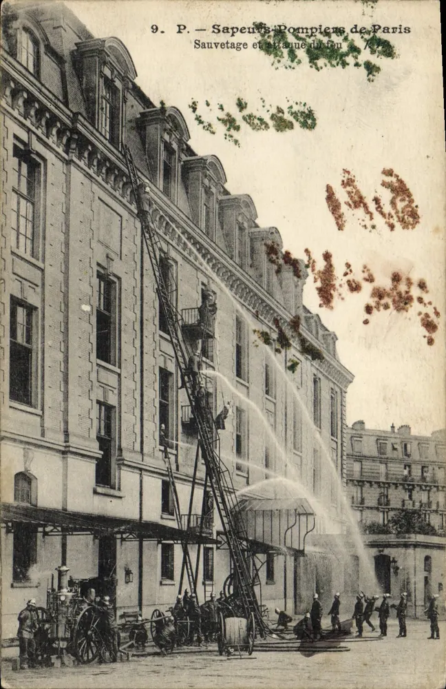 Feuerwehrmänner von Paris — Rettung und Brandbekämpfung — unbekannte Ausgabe - Vorderseite