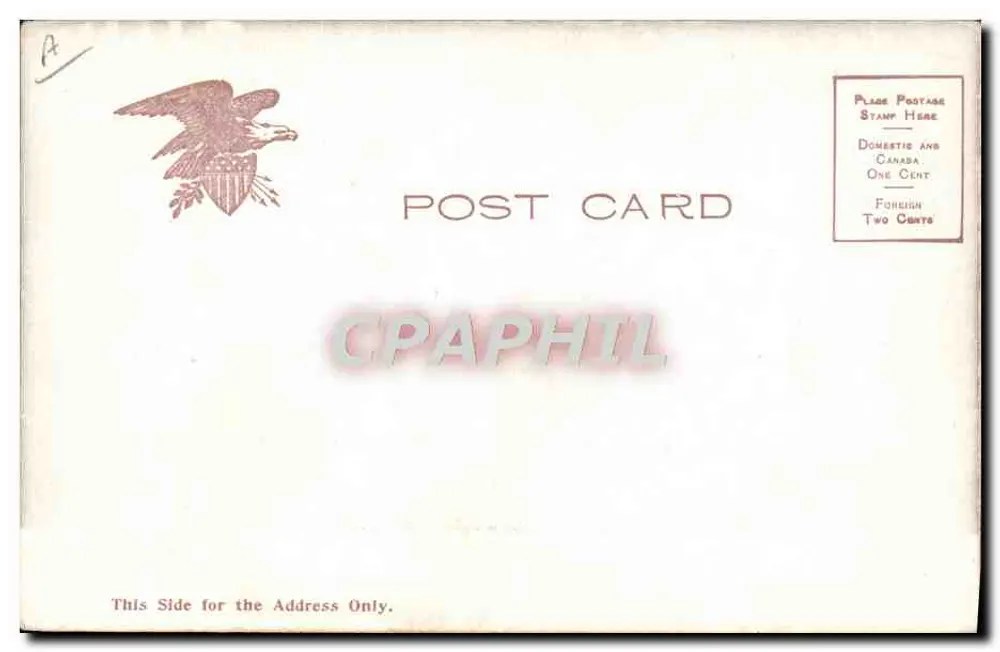Cavaleiro de bombeiros — Partida para um incêndio — 1946 Illustrated Post Card Co., N.Y. - Verso