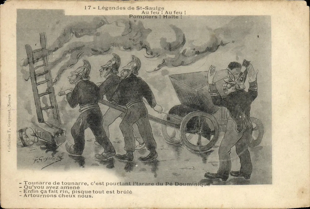 Bomberos de Saint-Saulge — Leyendas de Saint-Saulge n°17 — F. Guyonnelle - Anverso