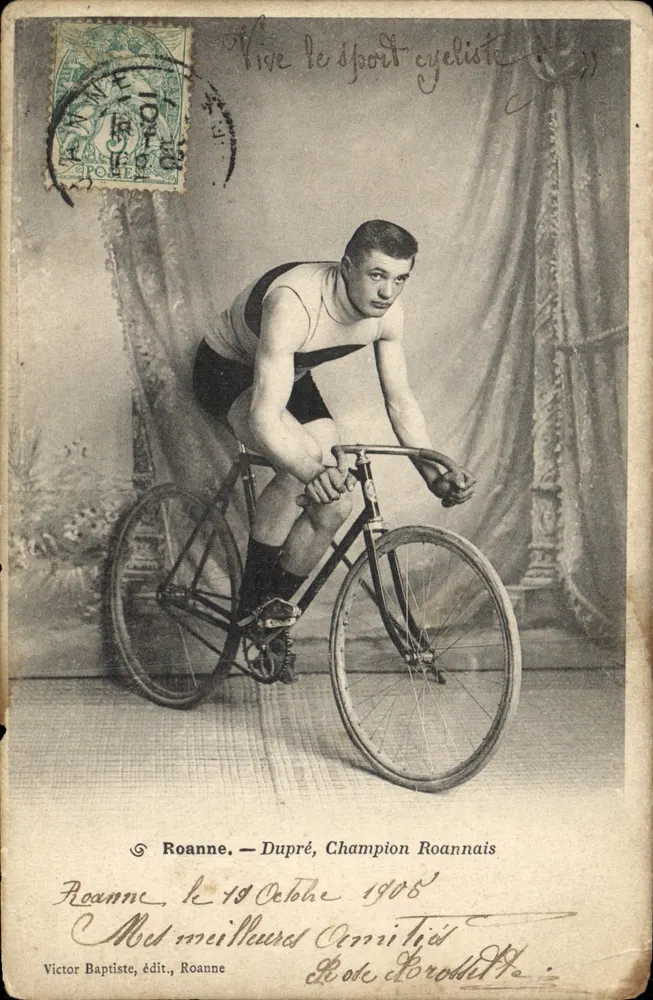 Vive le sport Radfahrer — Champion Roannais — Victor Baptiste, Verlag, Roanne - Vorderseite