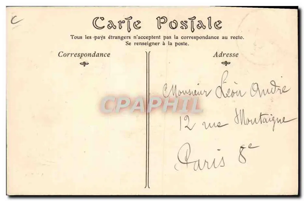 Ciclista americano — Menus Bedell — N.D. Phor, n°327 - Verso