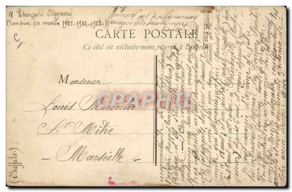 Ellegaard, Weltmeister — Fahrradrennen in Paris — B.F. Paris - Rückseite