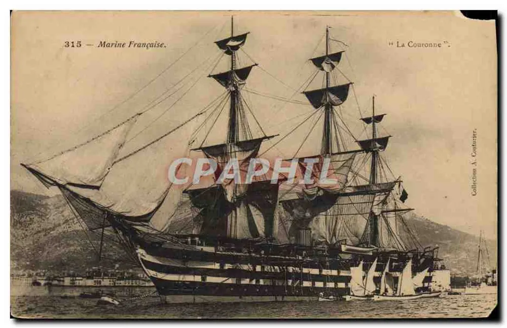 Die Krone — Schiff der französischen Marine — Sammlung A. Gataziner, n° 315 - Vorderseite