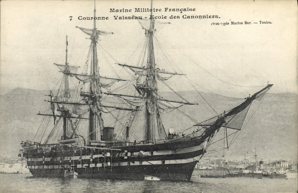 Fregatte Couronne — Schule der Kanoniere — Phototypie Marius Bar — Toulon - Vorderseite