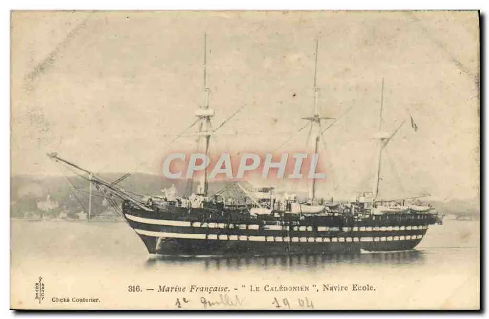 Le Calédonien — Ausbildungsschiff — Foto von Couturier, Nr. 316 - Vorderseite