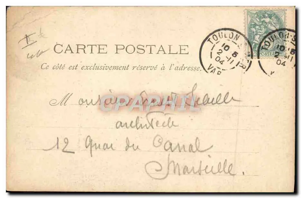 Die Stadt Paris (Alte Marine) — Boot der französischen Marine — Verlag Marius Bar, Toulon - Rückseite