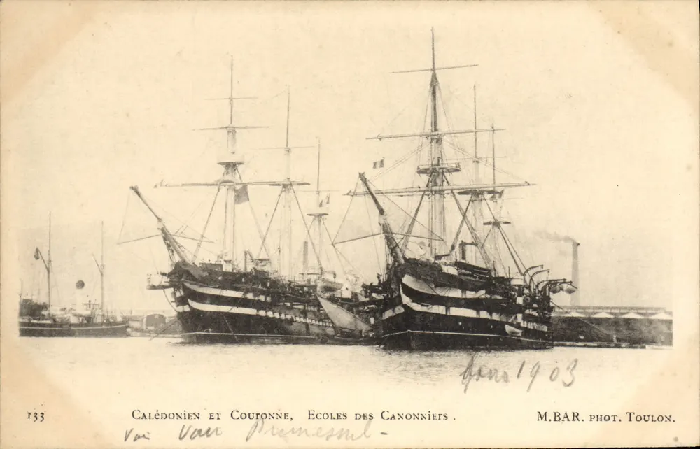 Calédonien und COUTONNE, Schulen der Kanoniere — M. BAR. phot. Toulon, n°133 - Vorderseite