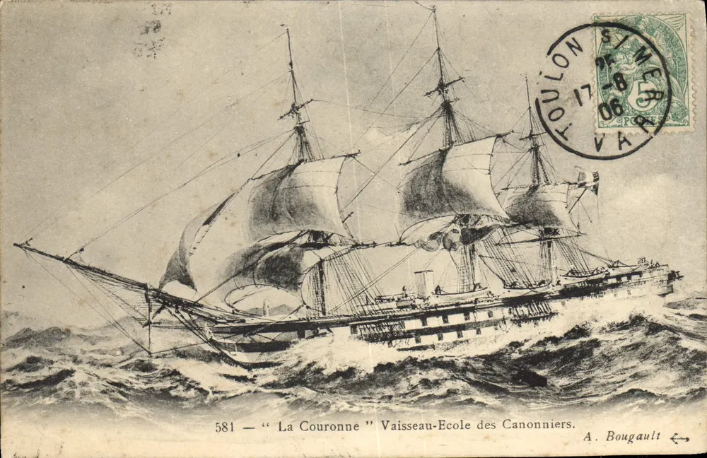La Couronne — Schulschiff der Kanoniere — A. Bougault n°581 - Vorderseite