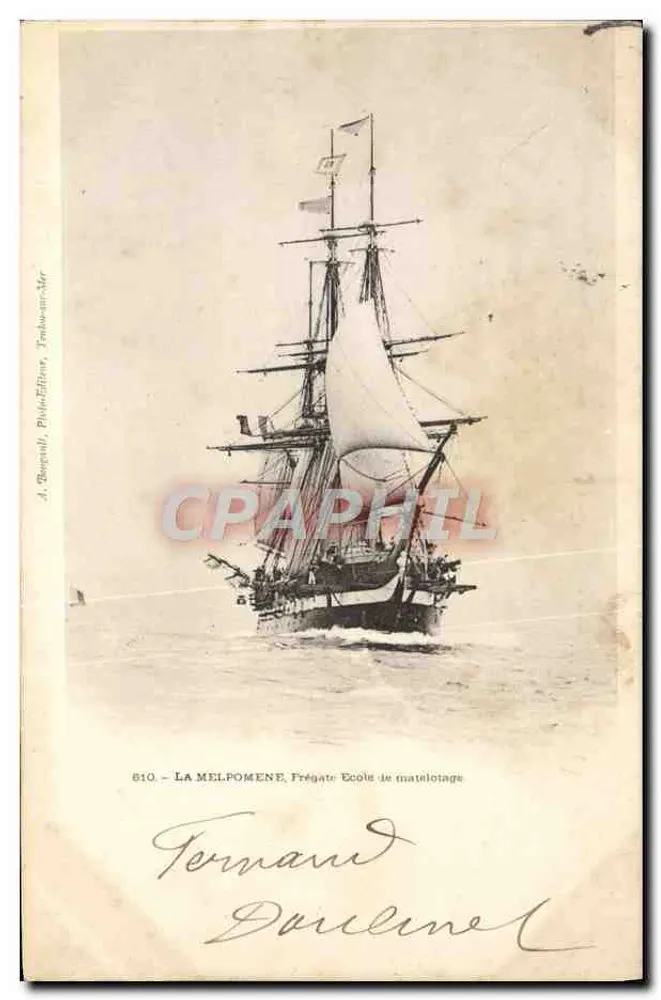 La Melpomène, Schulschiff für Matrosen — A. Bapetall, Fotograf, Tremblay-sur-Mer, Nr. 610 - Vorderseite