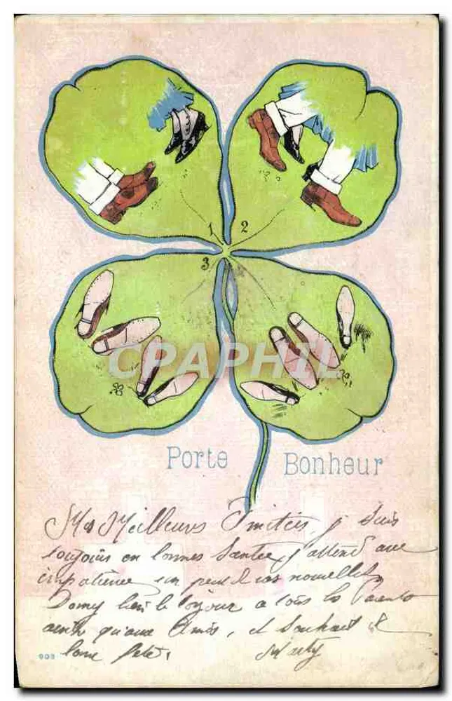 Porte Bonheur — Vierblattklee mit Schuhen — Verlag nicht sichtbar - Vorderseite