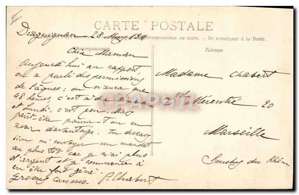Draguignan - A Gendarmeria — Edição Villy - Verso