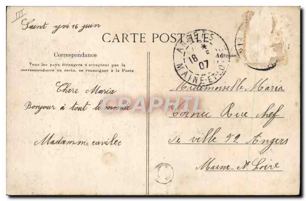 Quimper — Die Gendarmerie — Collectie V. Quimper - Rückseite