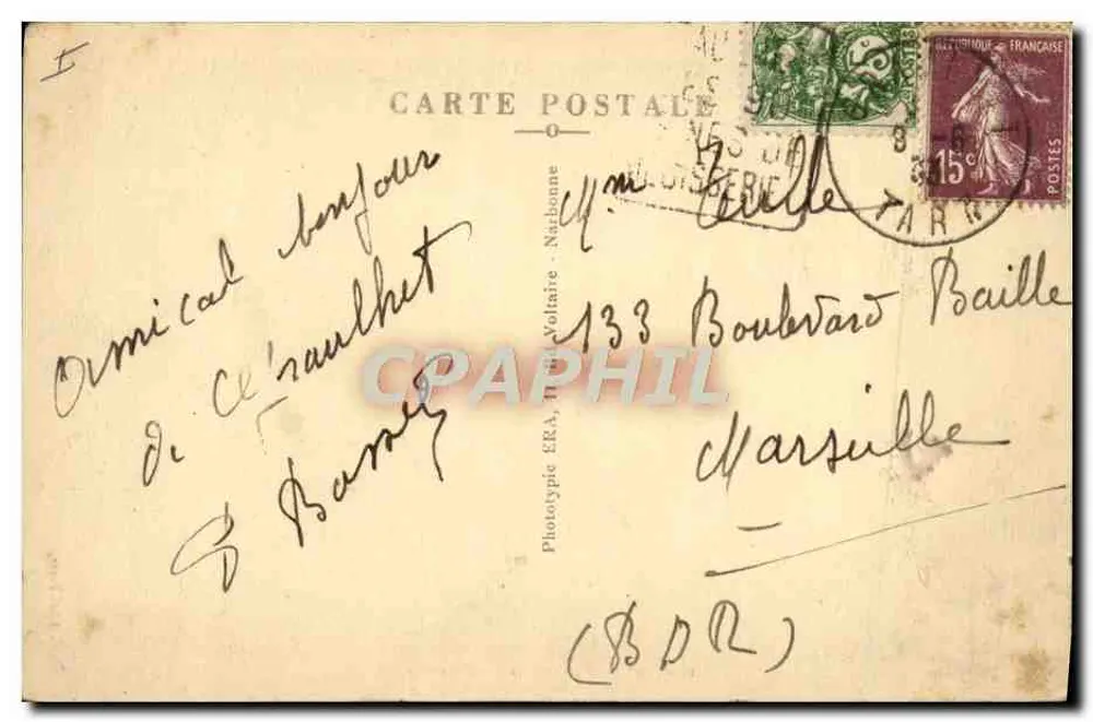 Graulhet — Praça da Gendarmeria — Ed. Rives - Verso