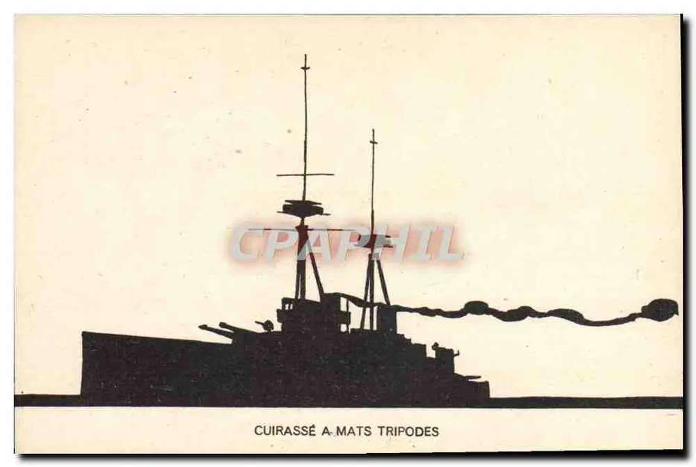 Cruiser com Masts Tripodes — Silhueta de navio — Éditions du Pélésan, Paris - Frente